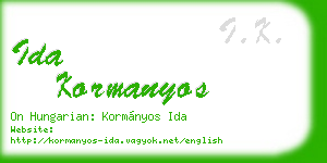 ida kormanyos business card