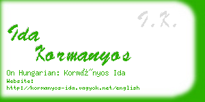 ida kormanyos business card